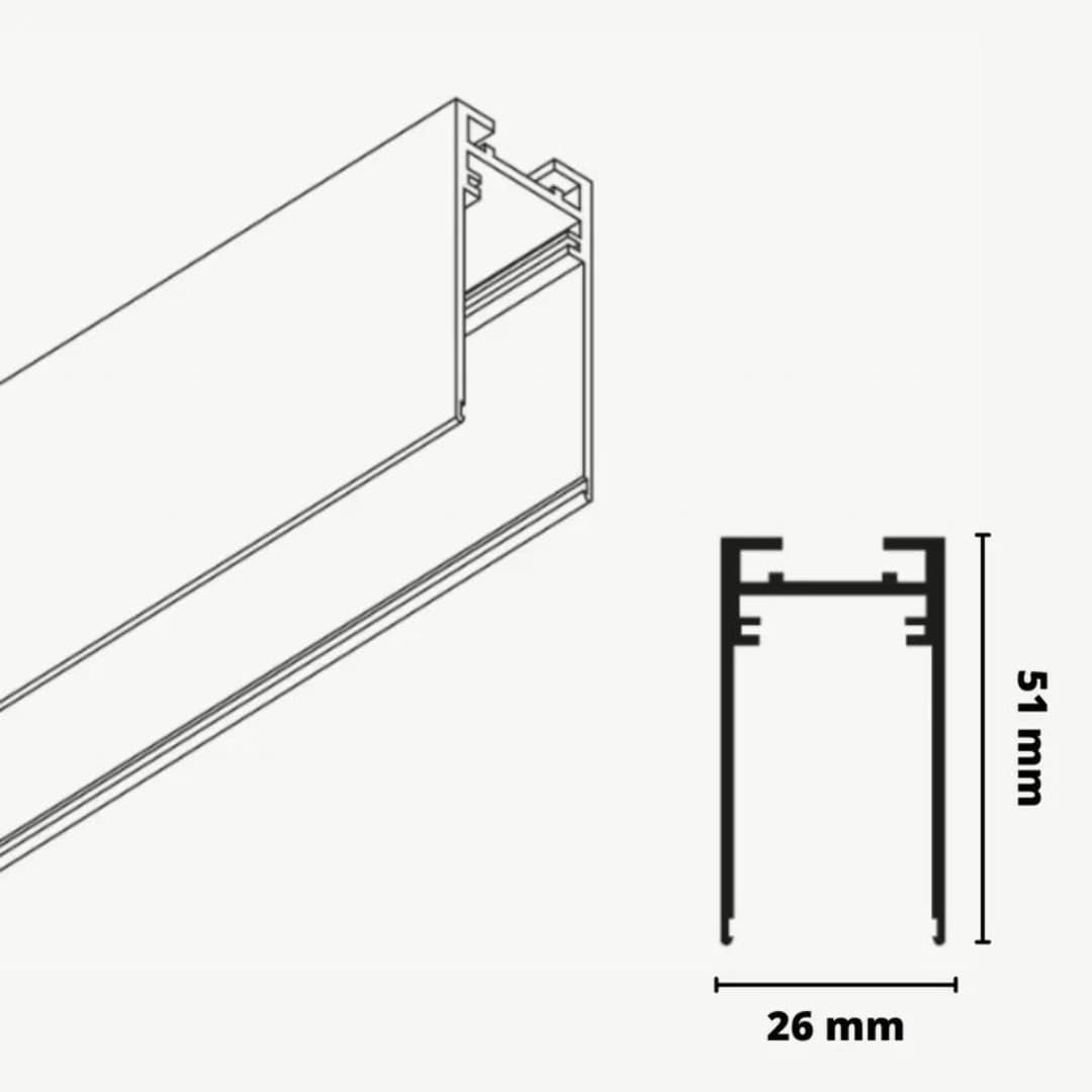Rail Apparent Aluminium Magnetique