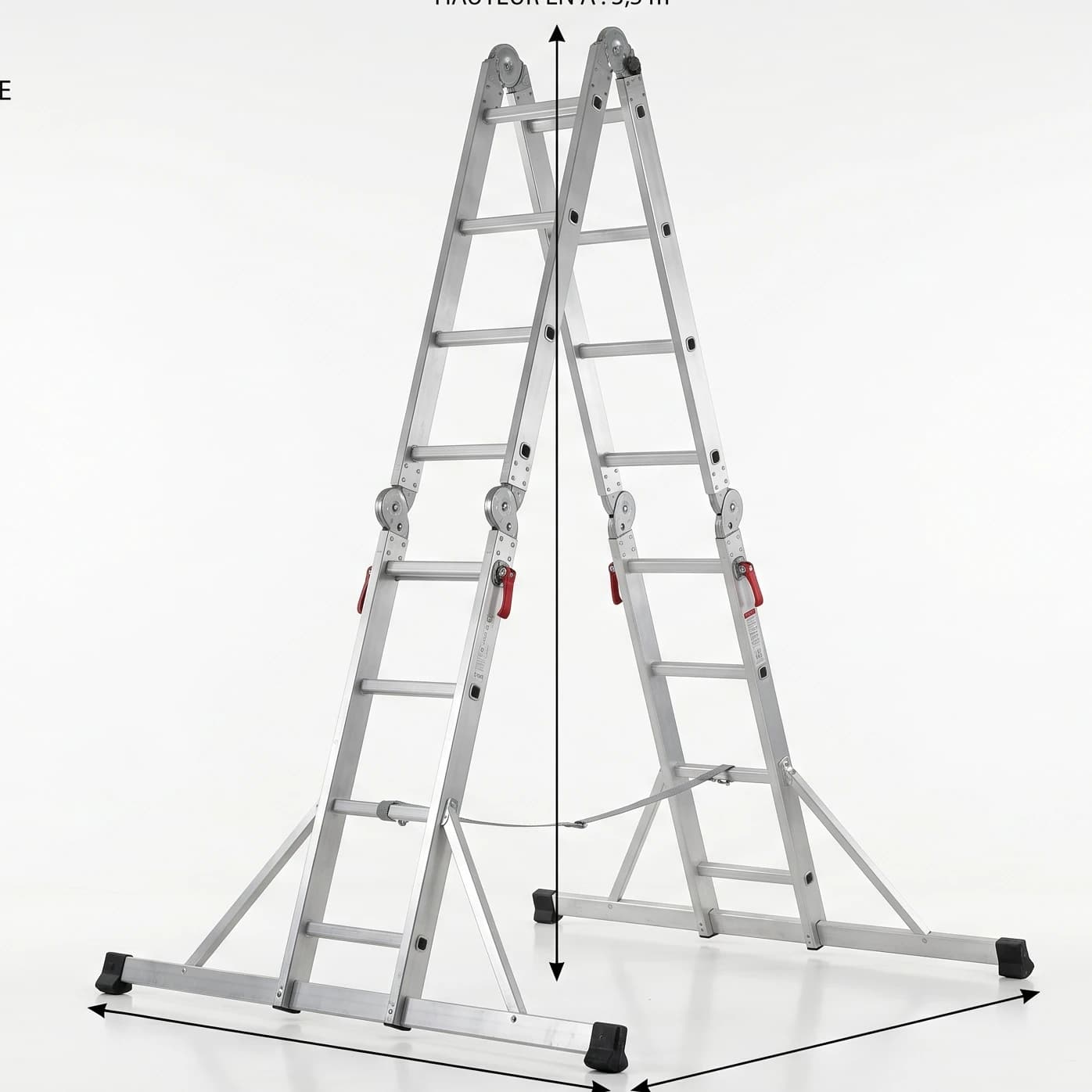 Echelle évasée transformable, (3,5 m × 3,5 m) Echelle évasée transformable, (3,5 m × 3,5 m)